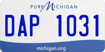MI license plate DAP1031