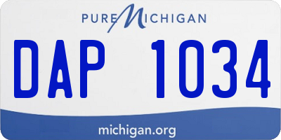 MI license plate DAP1034