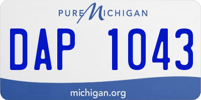 MI license plate DAP1043