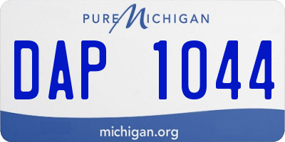 MI license plate DAP1044