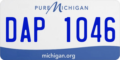 MI license plate DAP1046