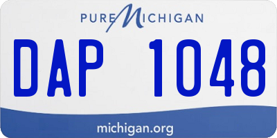 MI license plate DAP1048