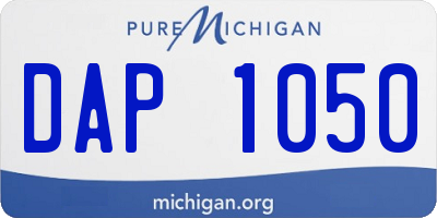 MI license plate DAP1050