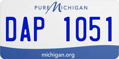 MI license plate DAP1051