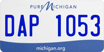 MI license plate DAP1053