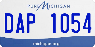 MI license plate DAP1054