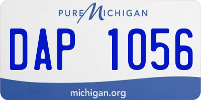 MI license plate DAP1056