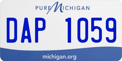 MI license plate DAP1059