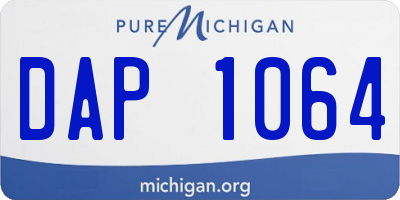 MI license plate DAP1064