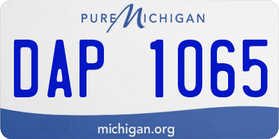 MI license plate DAP1065