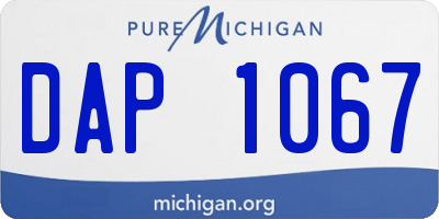 MI license plate DAP1067