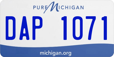 MI license plate DAP1071