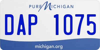 MI license plate DAP1075