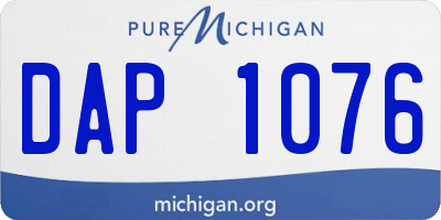 MI license plate DAP1076