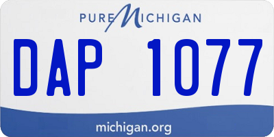 MI license plate DAP1077