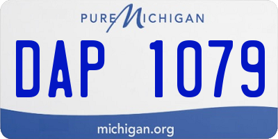 MI license plate DAP1079