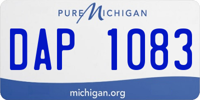 MI license plate DAP1083