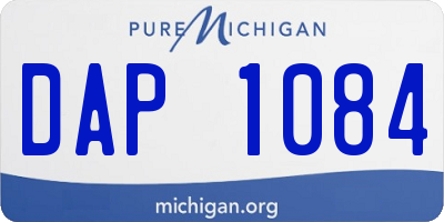 MI license plate DAP1084