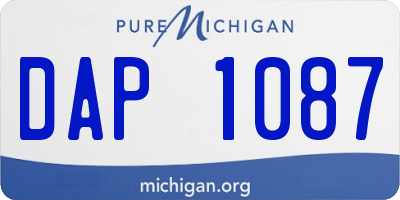 MI license plate DAP1087
