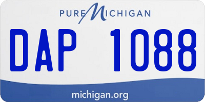 MI license plate DAP1088