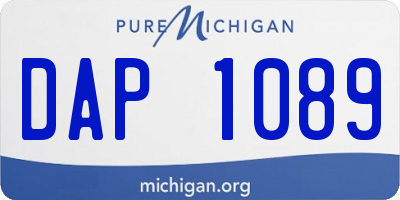 MI license plate DAP1089