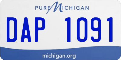 MI license plate DAP1091