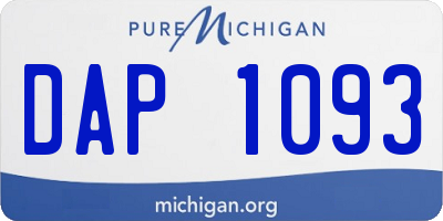 MI license plate DAP1093