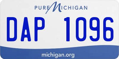 MI license plate DAP1096