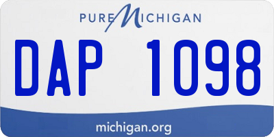 MI license plate DAP1098