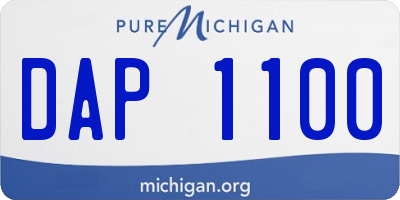 MI license plate DAP1100