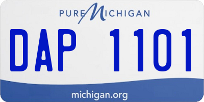 MI license plate DAP1101