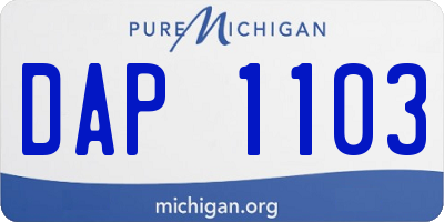 MI license plate DAP1103