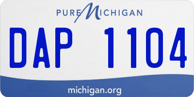 MI license plate DAP1104