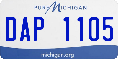 MI license plate DAP1105