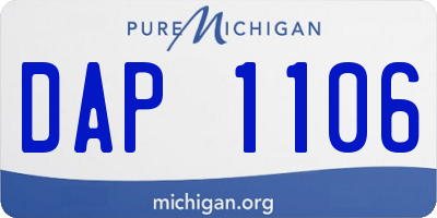 MI license plate DAP1106