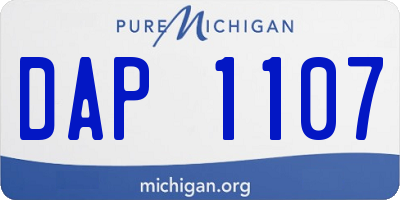 MI license plate DAP1107
