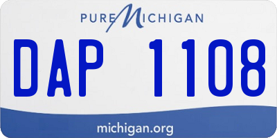 MI license plate DAP1108