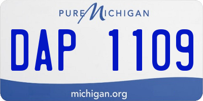 MI license plate DAP1109