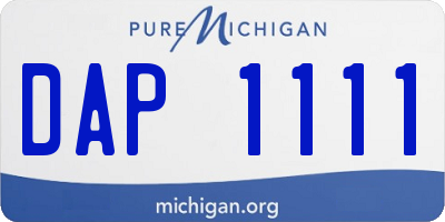 MI license plate DAP1111