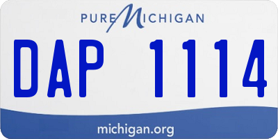 MI license plate DAP1114