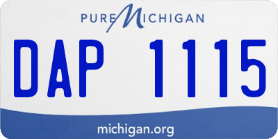MI license plate DAP1115