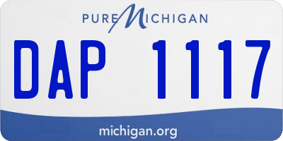 MI license plate DAP1117