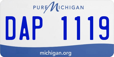 MI license plate DAP1119