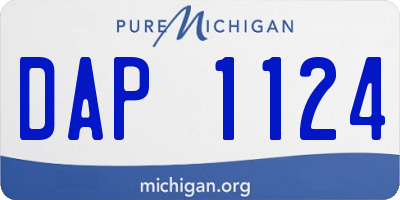 MI license plate DAP1124