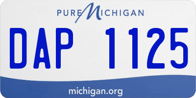 MI license plate DAP1125