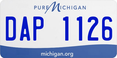 MI license plate DAP1126
