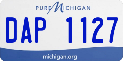 MI license plate DAP1127