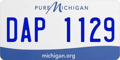 MI license plate DAP1129