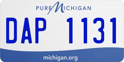 MI license plate DAP1131