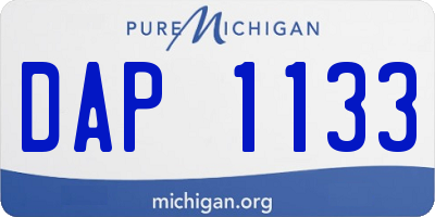 MI license plate DAP1133